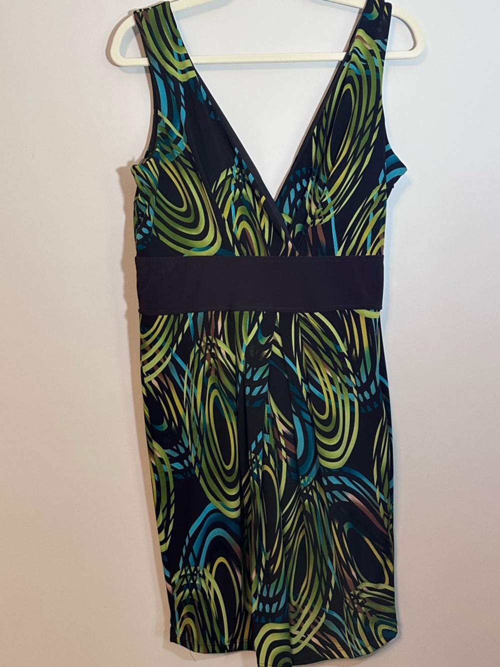 Snap Women's V-Neck Stretchy Fit & Flare Dress Size XL Y2K 90s Vintage Retro